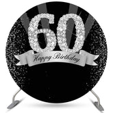Schwarz Und Grau Glücklich 60 Geburtstag Kreis Hintergrund